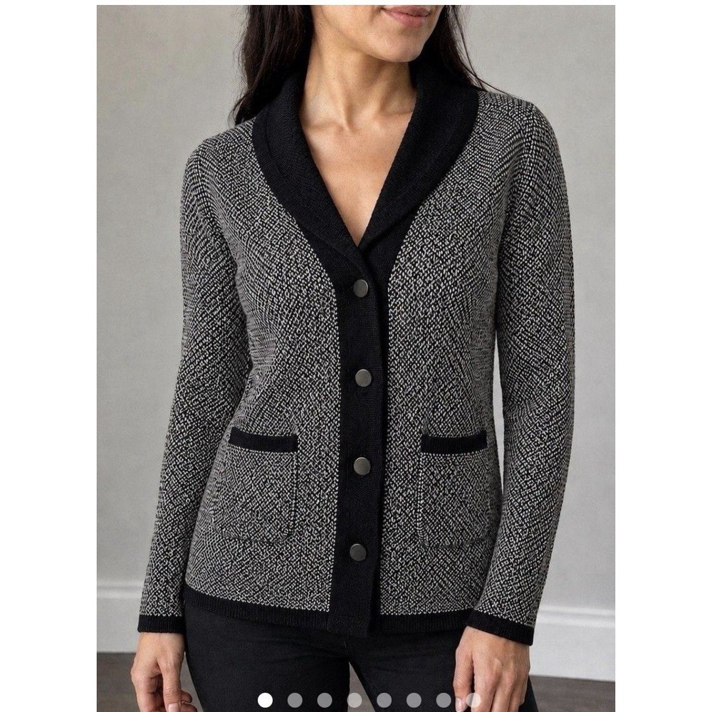 Banana Republic Wool Blend Cardigan Women XL Old Money Academia Classic Preppy